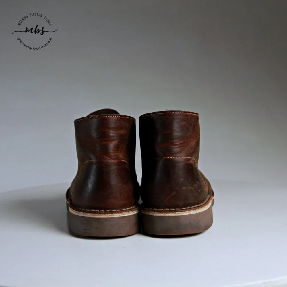 Clarks Bushacre 2 Chukka Lace Up Leather Boots Brown Beeswax Men 10‎